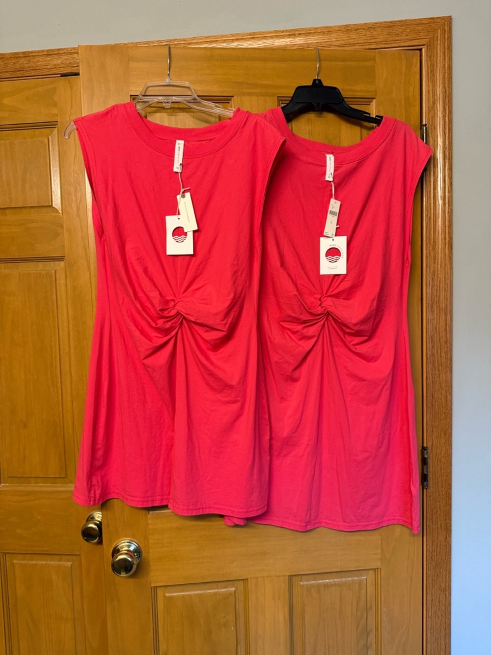 Anthropologie Daily Practice Knot-Front Sleeveless dress in Bright Pink NWT